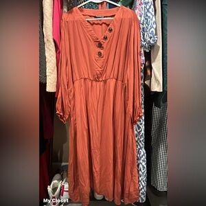 BloomChic Terracotta Long Sleeve Dress